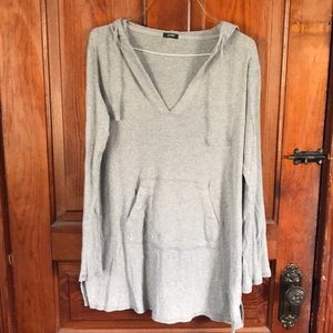 J crew grey tunic hoodie